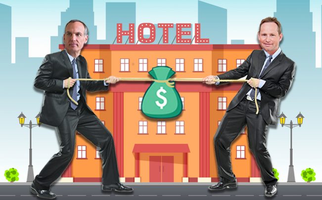 Booking.com CEO Glenn Fogel and Expedia CEO Mark Okerstrom (Credit: iStock)